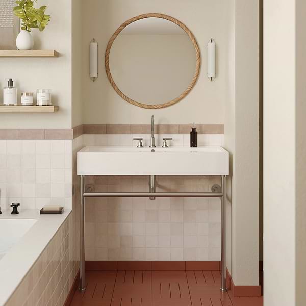 Astoria Brushed Nickel 10" Widespread Bathroom Faucet With Pop Up Standard Drain