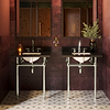 Pierce Polished Nickel  30" Single Console with Rectangle Sink and Black Granite Top