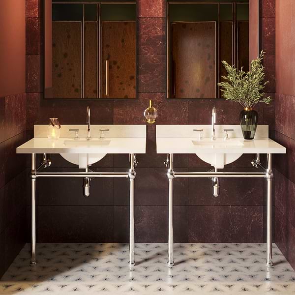 Pierce Polished Chrome 36" Single Console with Rectangle Sink and Carrara Marble Top