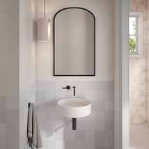 Odet Mocha Cream 16" Concrete Round Floating Sink by mudd.concrete