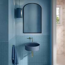 Odet Denim Blue 16" Concrete Round Floating Sink by mudd.concrete