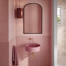 Odet Berry Pink 16" Concrete Round Floating Sink by mudd.concrete