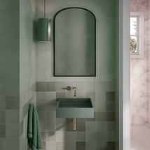 Yarra Forest Green 16" Concrete Square Floating Sink by mudd.concrete