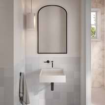 Yarra Mocha Cream 16" Concrete Square Floating Sink by mudd.concrete