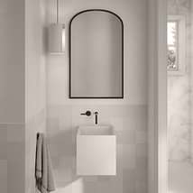 Kuba Mocha Cream 14" Concrete Square Floating Sink by mudd.concrete