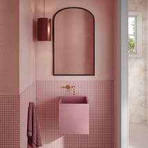 Kuba Berry Pink 14" Concrete Square Floating Sink by mudd.concrete