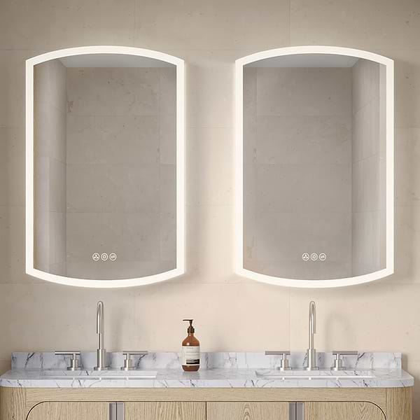 Radium Silver 24x38" Rectangle Recessed or Wall Mounted Left-Hand LED Medicine Cabinet with Mirror in Silver, View 1
