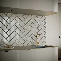 Paris Gray Beveled 4x12 Antique Mirror Subway Wall Tile