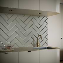 Dark Gray Beveled 4x12 Mirror Subway Tile for Wall