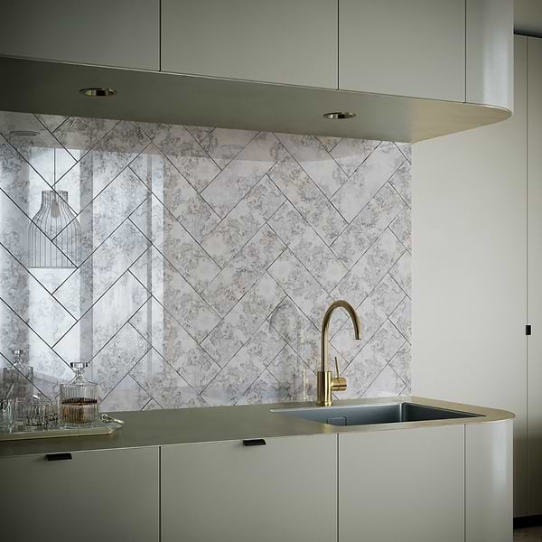 Vilna Argenta Gray 6x18 Polished Mirror Subway Tile