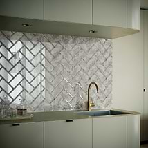 Vilna Argenta Gray 3x6 Beveled Polished Antique Mirror Subway Tile