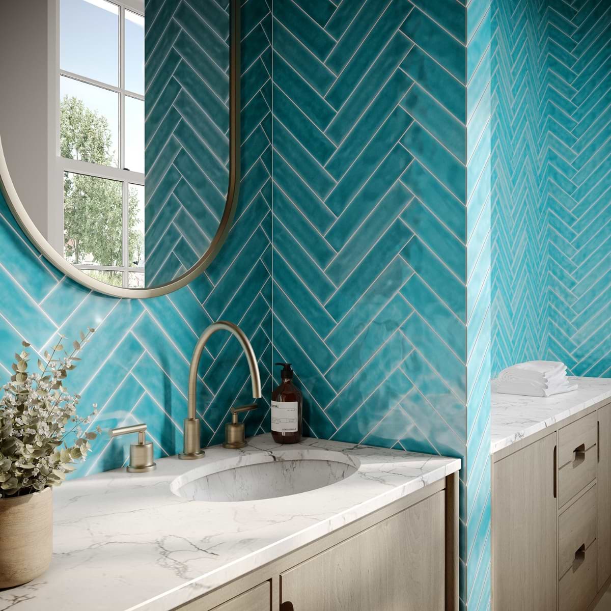 Shop Seaport Aquamarine 2x10 Polished Ceramic Subway Wall Tile