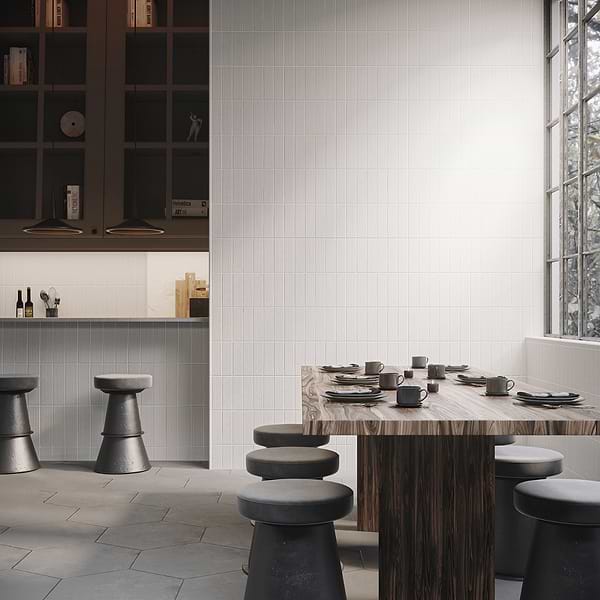 Charlotte Cloud White 3x10 Textured Matte Ceramic Subway Tile