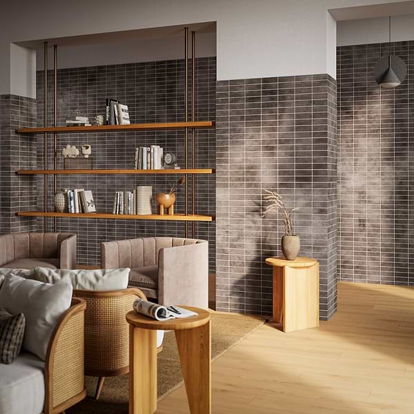 Terra Villa Gray 2x6 Matte Presealed Genuine Terracotta Tile