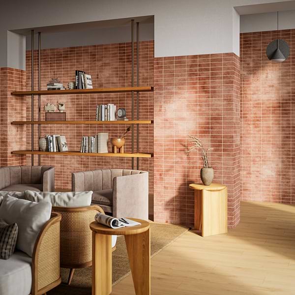 Terra Villa Red 2x6 Matte Presealed Genuine Terracotta Tile