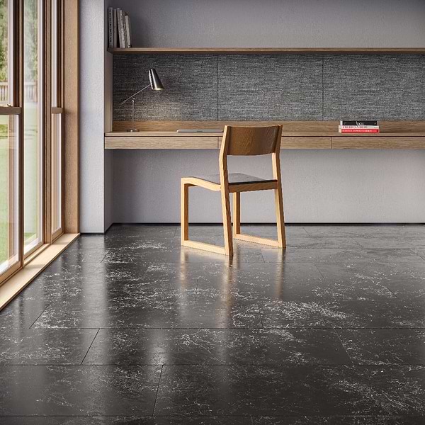Marmo Perfetto Nero Black 24x48 Semi-Polished Porcelain Tile