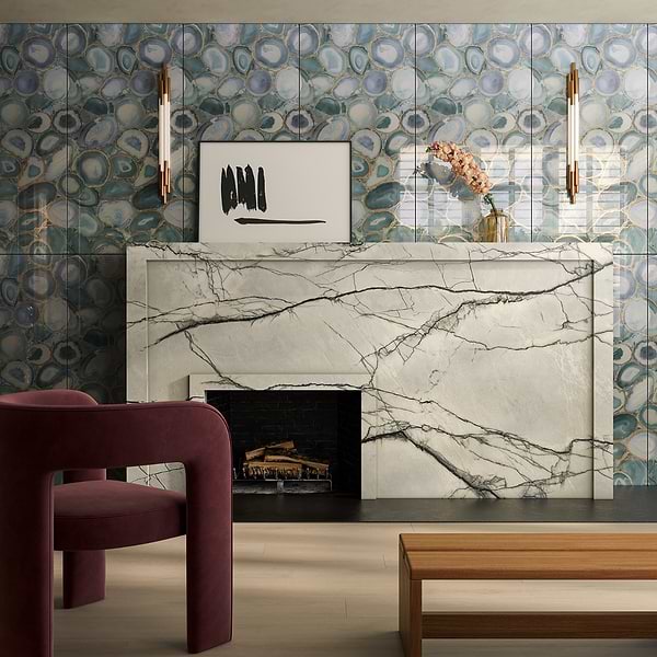 Agate Glass Silver Gray 18x36 Polished Glass Tile
