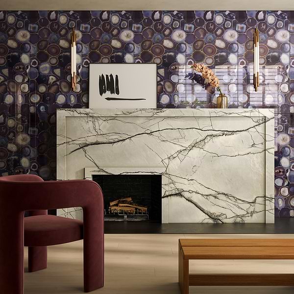 Agate Glass Wisteria Purple 18x36 Polished Glass Tile