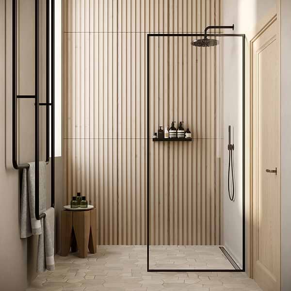 Nobu Ribbon Almond Brown 24x48 Wood Look Matte Fluted Porcelain Tile