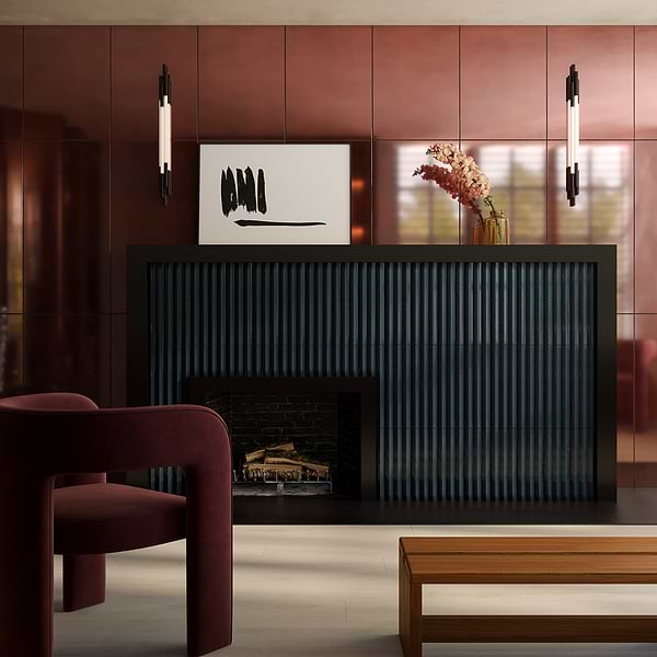 Amulet Mist Rose Gold 18x36 Metal Laminated Porcelain Tile