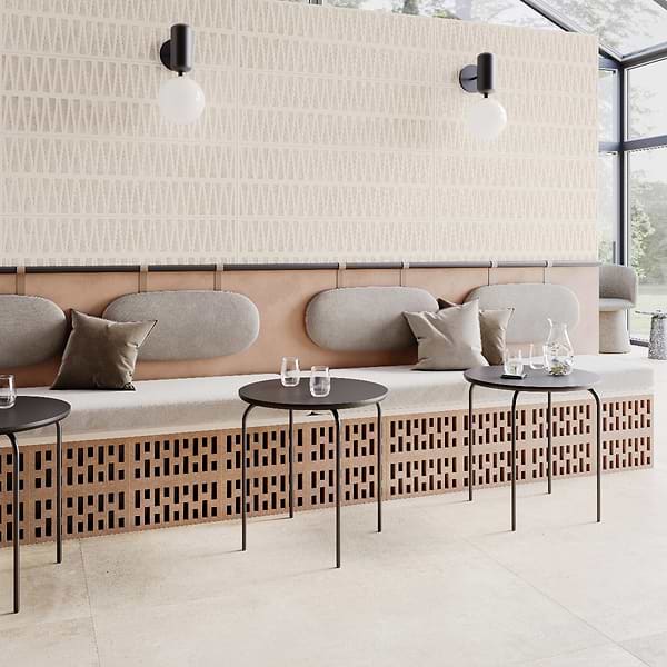 Terramay Deco White 12x36 3D Mixed Finish Matte Ceramic Tile