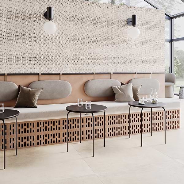 Terramay Flower Taupe 12x36 Textured Mixed Finish Matte Ceramic Tile
