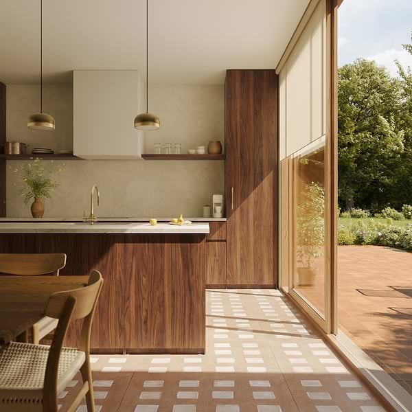 Bariazzo Deco Sienna Terracotta 36x36 Semi-Polished Porcelain Tile in Terracotta, View 2, open zoomed image