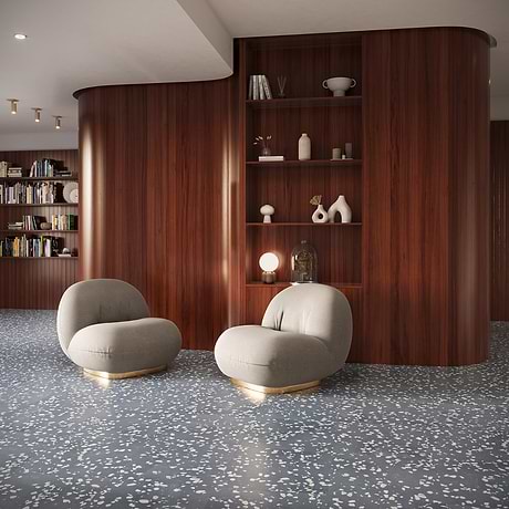 Terrazzo Italy Dolce Grande Gray 24x24 Honed Terrazzo Tile