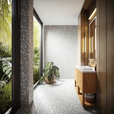 Terrazzo Italy Sacra Grigio Gray 24x24 Honed Terrazzo Tile