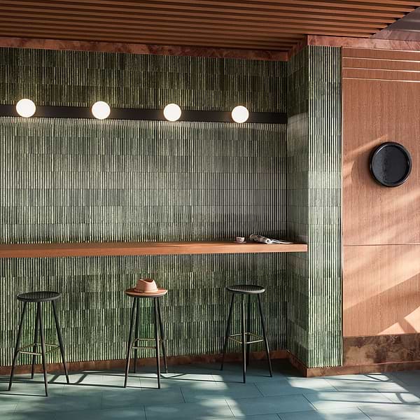 Curve Fluted Green 6x12 3D Glossy Ceramic Tile