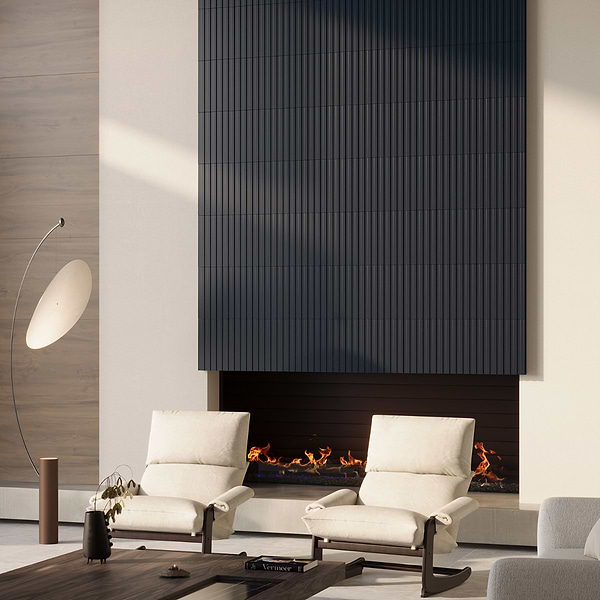 Bariano Black 6x16 Fluted 3D Matte Porcelain Tile