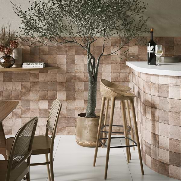 Navari Taupe 5x5 Textured Matte Ceramic Tile