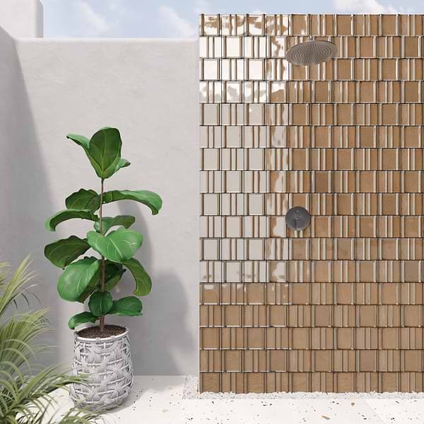 Kinro Golden Brown 6x6 3D Metallic Look Matte Porcelain Tile