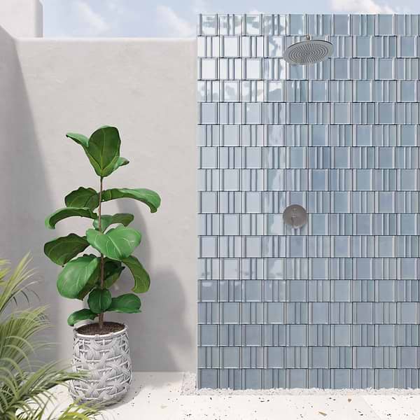 Kinro River Blue 6x6 3D Polished Porcelain Tile