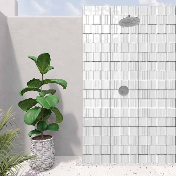 Kinro Snow White 6x6 3D Polished Porcelain Tile