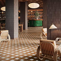 Morocco Terracotta 4x8 Matte Picket and Blanco White 4x4 Glossy Square Porcelain Tile
