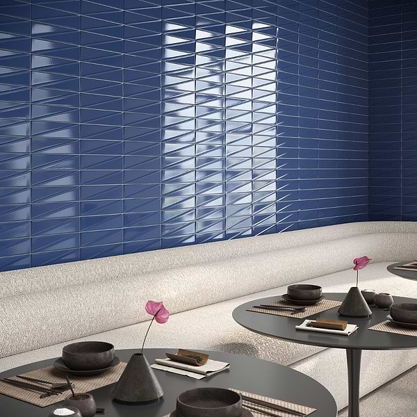 Axelle Azure Blue 3x12 3D Glossy Ceramic Subway Tile