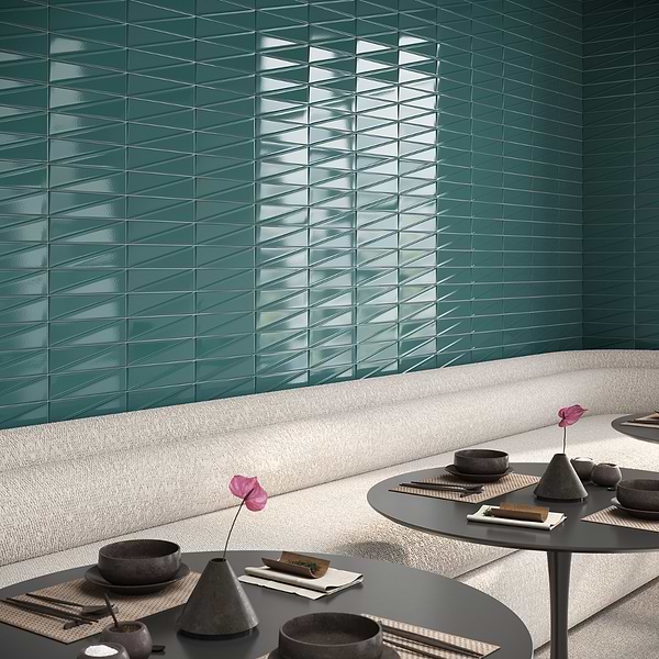 Axelle Emerald Green 3x12 3D Glossy Ceramic Subway Tile