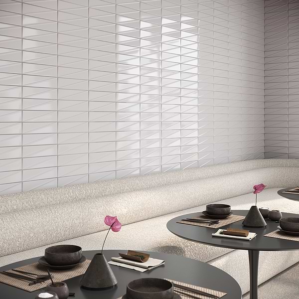 Axelle Ice White 3x12 3D Glossy Ceramic Subway Tile