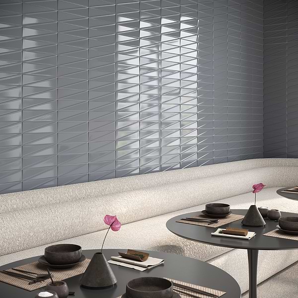 Axelle Misty Gray 3x12 3D Glossy Ceramic Subway Tile