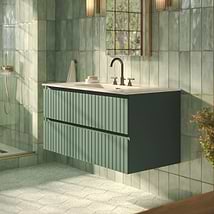 Prima Forest Green 42" Single Vanity with Integrated Solid Surface Top