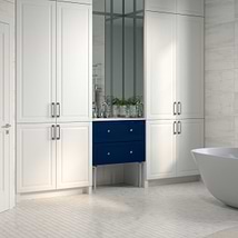 Alma Blue 30" Vanity with Chrome Legs & Knobs without Top