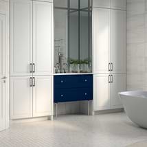 Alma Blue 36" Vanity with Chrome Legs & Knobs without Top