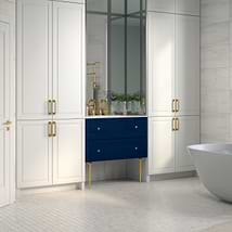 Alma Blue 36" Vanity with Gold Legs & Knobs without Top