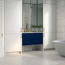 Alma Blue 42" Vanity with Gold Legs & Knobs without Top