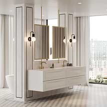 Alma White 42" Vanity with Integrated White Solid Surface Top