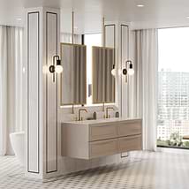 Alma Taupe 30" Vanity with Integrated White Solid Surface Top
