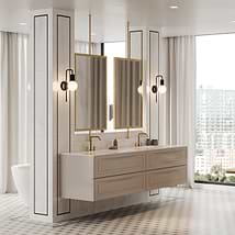 Alma Taupe 42" Vanity with Integrated White Solid Surface Top