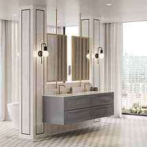 Alma Gray 36" Vanity with Integrated White Solid Surface Top