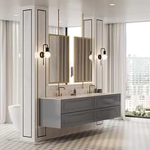 Alma Gray 42" Vanity with Integrated White Solid Surface Top